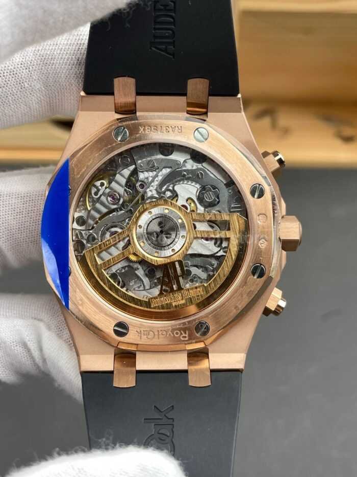 APS Factory Audemars Piguet Royal Oak Chronograph 26240OR.OO.1320OR.01 41mm Rubber Strap Rose Gold Blue Dial - Image 6