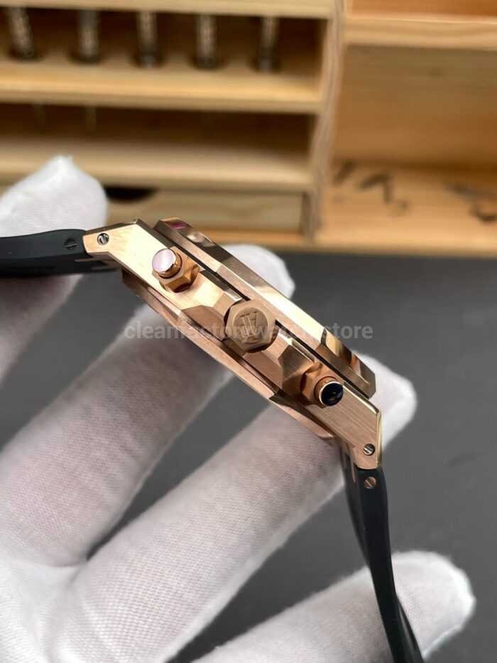 APS Factory Audemars Piguet Royal Oak Chronograph 26240OR.OO.1320OR.01 41mm Rubber Strap Rose Gold Blue Dial - Image 5