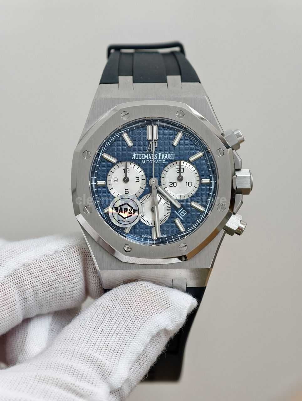 APS Factory Audemars Piguet Royal Oak Chronograph 26331ST.OO.1220ST.01 41mm Rubber Strap Blue Dial