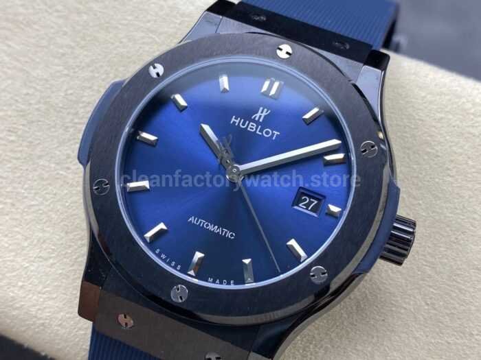 JJZ Factory Hublot Classic Fusion 542.CM.7170.LR 42mm Ceramic Rubber Strap Blue Dial - Image 3