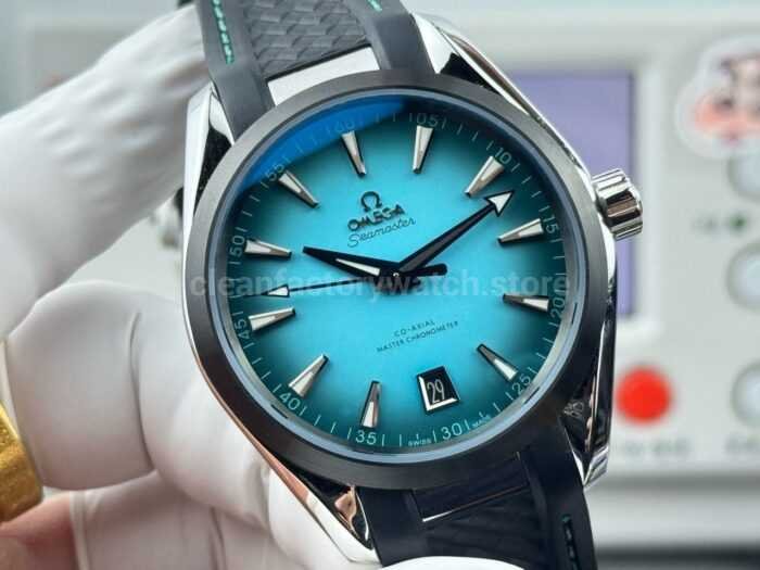 OVS Factory Omega Seamaster Aqua Terra 220.10.41.21.03.006 41mm Rubber Strap Turquoise Colour Dial - Image 2