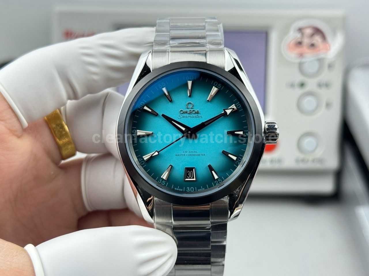 OVS Factory Omega Seamaster Aqua Terra 220.10.41.21.03.006 41mm Turquoise Colour Dial (6) OVS Factory Omega Seamaster Aqua Terra 220.10.41.21.03.006 41mm Steel Turquoise Colour Dial - Image 1