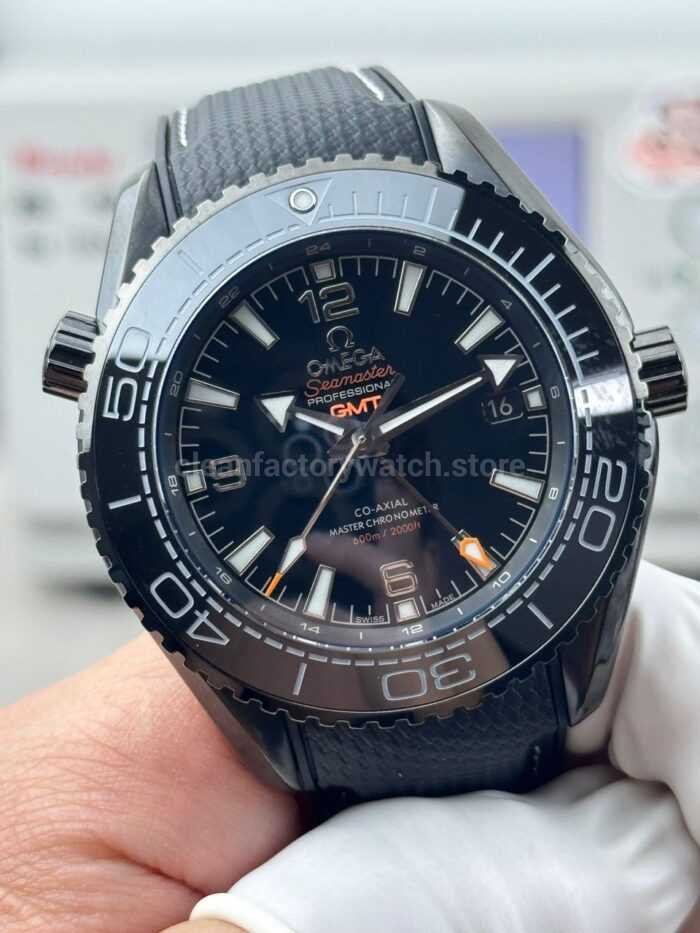 OVS Factory Omega Seamaster Planet Ocean 215.92.46.22.01.001 45.5mm Rubber Strap Arabic Numerals Black - Image 2