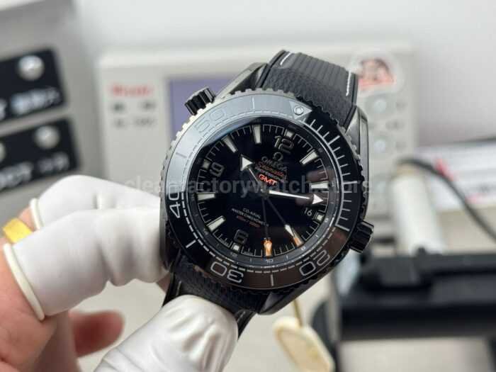 OVS Factory Omega Seamaster Planet Ocean 215.92.46.22.01.001 45.5mm Rubber Strap Arabic Numerals Black - Image 5