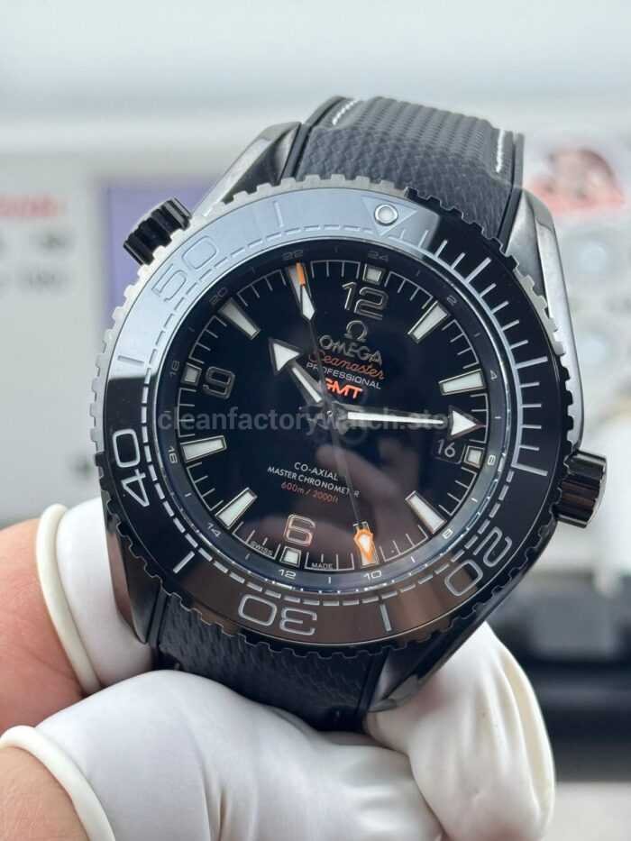 OVS Factory Omega Seamaster Planet Ocean 215.92.46.22.01.001 45.5mm Rubber Strap Arabic Numerals Black - Image 3