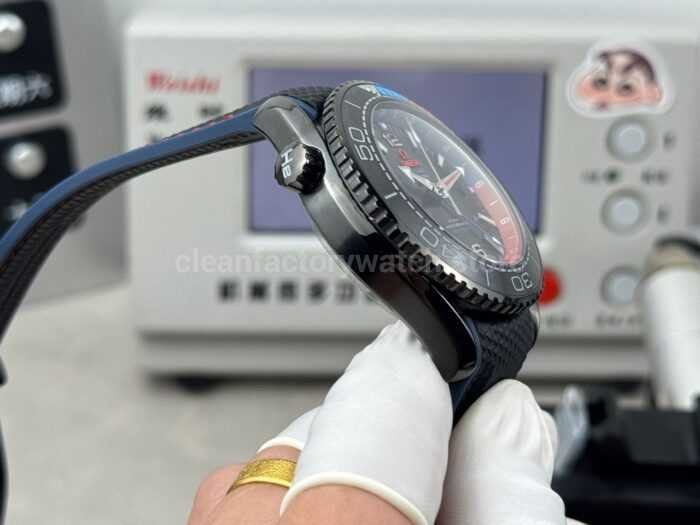 OVS Factory Omega Seamaster Planet Ocean 215.92.46.22.01.004 45.5mm Rubber Strap Arabic Numerals Black - Image 6