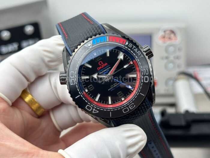 OVS Factory Omega Seamaster Planet Ocean 215.92.46.22.01.004 45.5mm Rubber Strap Arabic Numerals Black - Image 5