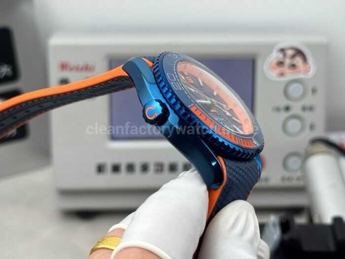 OVS Factory Omega Seamaster Planet Ocean 215.92.46.22.03.001 45.5mm Rubber Strap Arabic Numerals Blue - Image 7