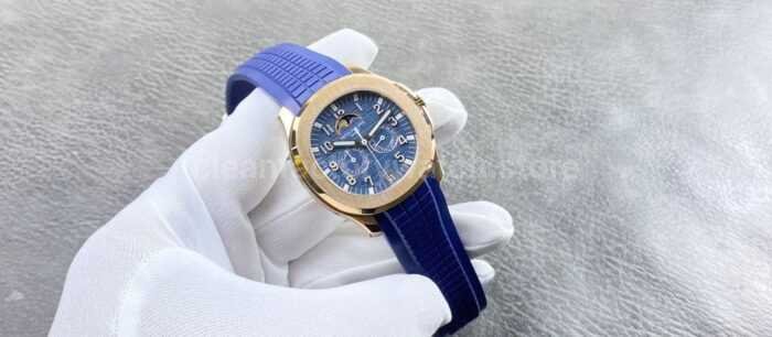 PP+ Factory Patek Philippe Aquanaut 5261R-001 40mm Rose Gold Blue Rubber Strap Blue Dial - Image 4