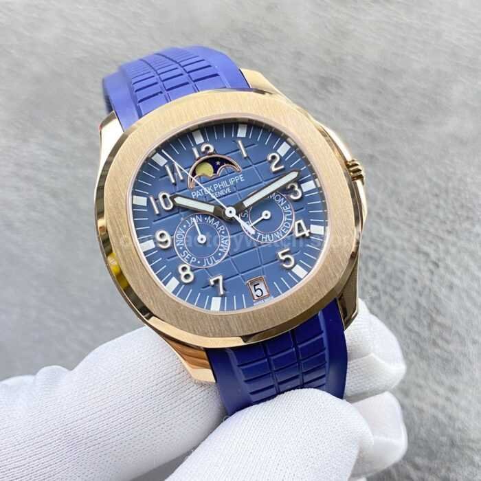 PP+ Factory Patek Philippe Aquanaut 5261R-001 40mm Rose Gold Blue Rubber Strap Blue Dial - Image 2