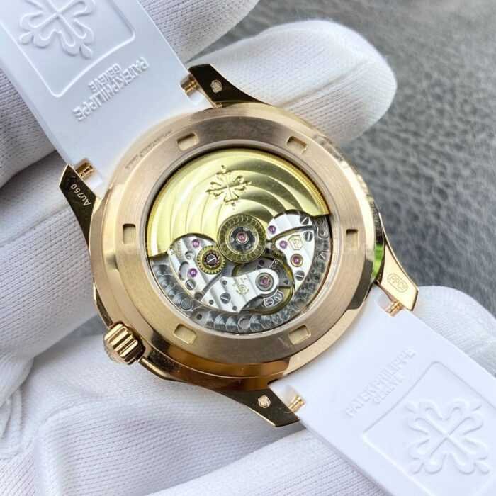 PP+ Factory Patek Philippe Aquanaut 5261R 40mm Rose Gold White Rubber Strap White Dial - Image 7