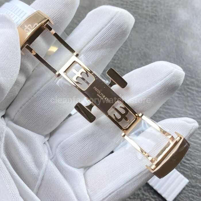 PP+ Factory Patek Philippe Aquanaut 5261R 40mm Rose Gold White Rubber Strap White Dial - Image 9