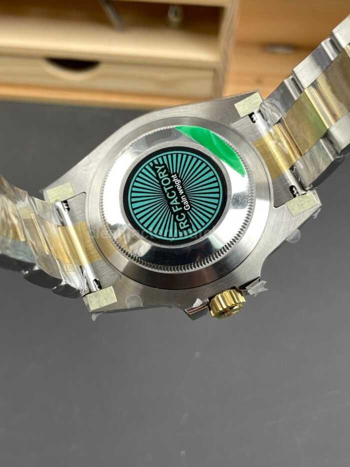 RC Factory Counterweight Rolex Submariner Date 116613LB 40mm Half Gold Blue Dial - Image 6