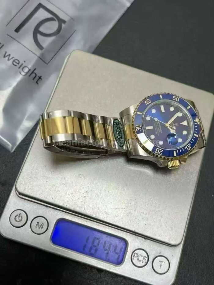 RC Factory Counterweight Rolex Submariner Date 116613LB 40mm Half Gold Blue Dial - Image 11