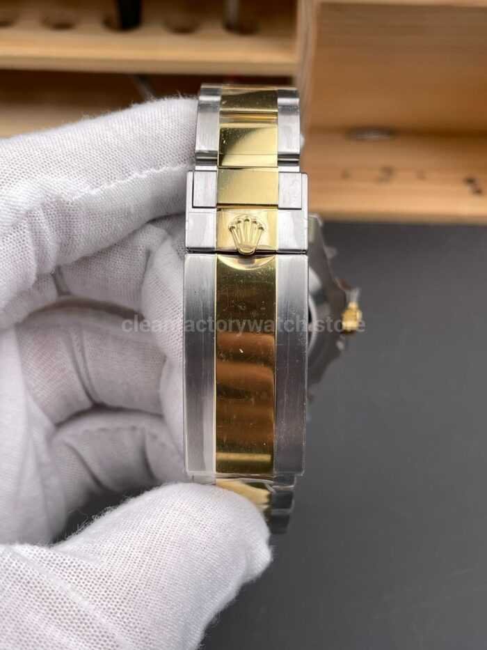 RC Factory Counterweight Rolex Submariner Date 116613LB 40mm Half Gold Blue Dial - Image 8