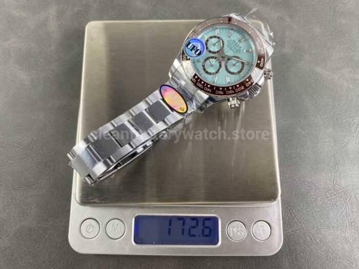 UFO Factory Counterweight Rolex Daytona 126506-0002 40mm Full Platinum Ice Blue Diamond Baguette Dial - Image 9
