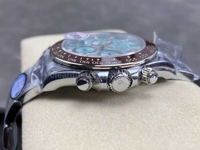 UFO Factory Counterweight Rolex Daytona 126506-0002 40mm Full Platinum Ice Blue Diamond Baguette Dial - Image 5