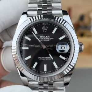 V Factory Rolex Datejust 126234-0015 36mm Full 904L Black Dial Jubilee