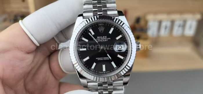 V Factory Rolex Datejust 126234-0015 36mm Full 904L Black Dial Jubilee - Image 2