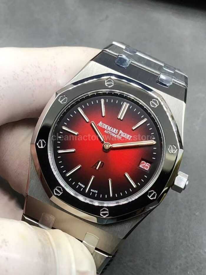 ZF Factory Audemars Piguet Royal Oak Jumbo 16202XT.OO.1240XT.01 Extra Thin 39mm Titanium Red Dial - Image 3