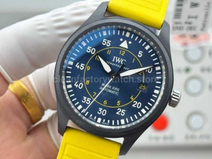 AOF Factory IWC Pilot 41mm Ceramic Rubber Strap Blue Dial - Image 3
