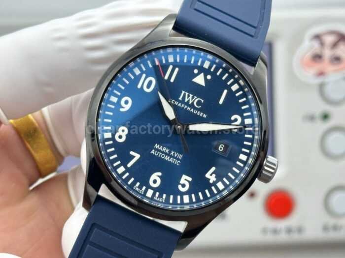AOF Factory IWC Pilot IW324703 41mm Ceramic Rubber Strap Blue Dial - Image 3