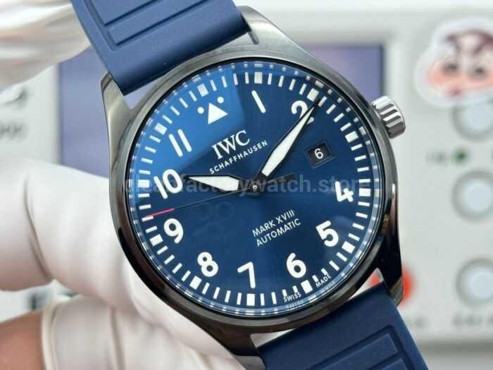 AOF Factory IWC Pilot IW324703 41mm Ceramic Rubber Strap Blue Dial - Image 2
