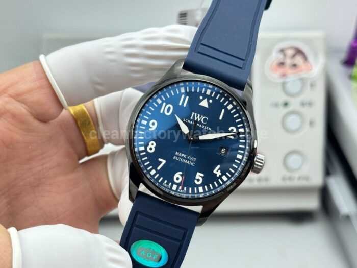 AOF Factory IWC Pilot IW324703 41mm Ceramic Rubber Strap Blue Dial - Image 5