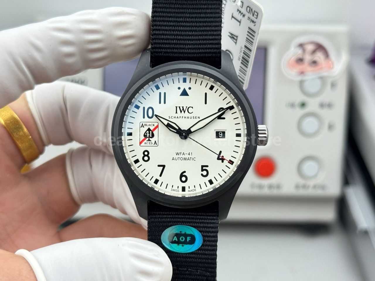 AOF Factory IWC Pilot IW326905 41mm Ceramic Textile Strap White Dial (3) AOF Factory IWC Pilot IW326905 41mm Ceramic Textile Strap White Dial - Image 1