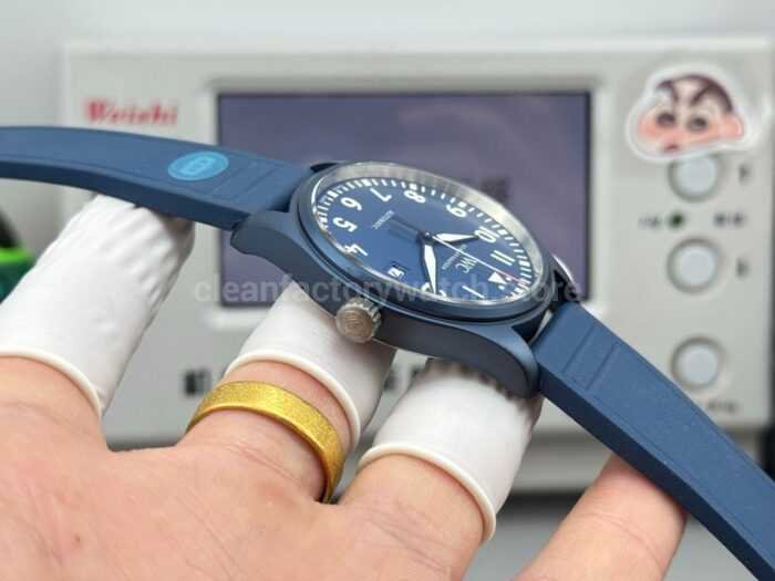 AOF Factory IWC Pilot IW328101 41mm Ceramic Blue Rubber Strap Blue Dial - Image 7