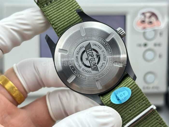 AOF Factory IWC Pilot Mark XVIII IW324712 41mm Ceramic Textile Strap Black Dial - Image 8