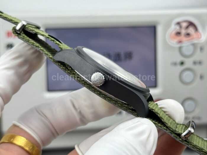 AOF Factory IWC Pilot Mark XVIII IW324712 41mm Ceramic Textile Strap Black Dial - Image 7