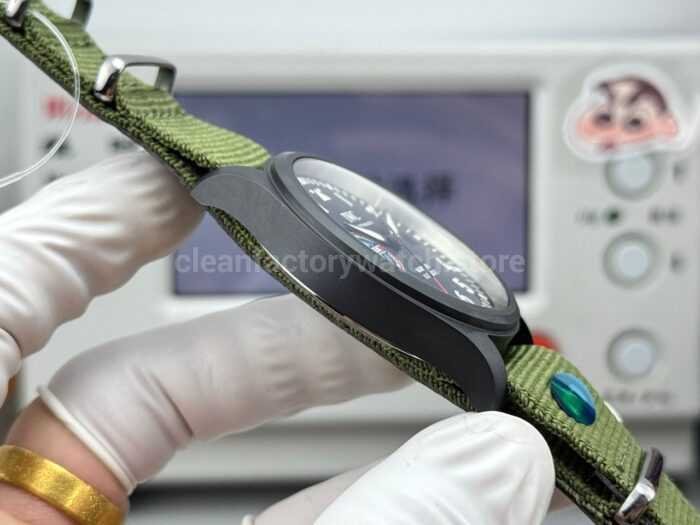 AOF Factory IWC Pilot Mark XVIII IW324712 41mm Ceramic Textile Strap Black Dial - Image 6