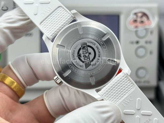 AOF Factory IWC Pilot Top Gun Lake Tahoe IW328104 41mm Ceramic Textile Strap Black Dial - Image 8