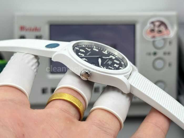 AOF Factory IWC Pilot Top Gun Lake Tahoe IW328104 41mm Ceramic Textile Strap Black Dial - Image 7