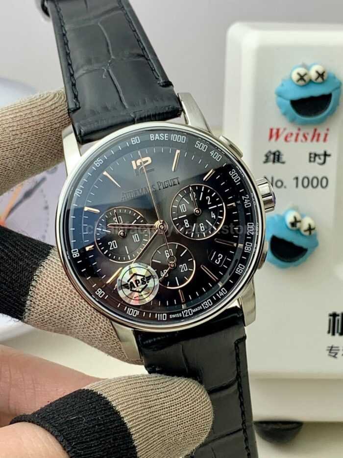 APS Factory Audemars Piguet Code 11.59 26393CR.OO.A002KB.01 41mm White Gold Canvas Strap Grey Dial - Image 2