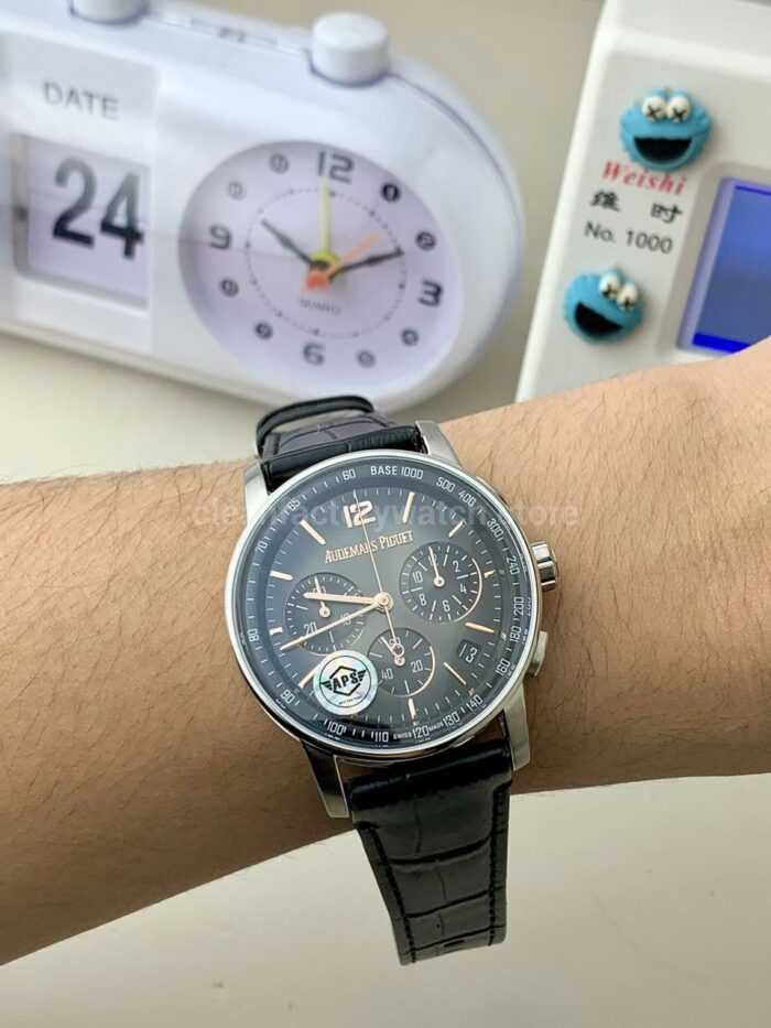 APS Factory Audemars Piguet Code 11.59 26393CR.OO.A002KB.01 41mm White Gold Canvas Strap Grey Dial - Image 6