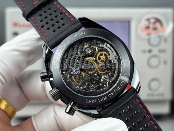 BLS Factory Omega Speedmaster Dark Side Of The Moon 311.92.44.30.01.002 44.25mm Ceramic Leather Strap Black Dial - Image 7
