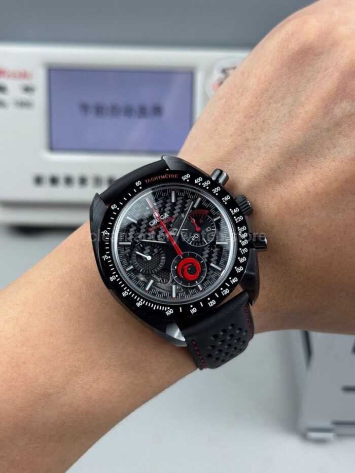 BLS Factory Omega Speedmaster Dark Side Of The Moon 311.92.44.30.01.002 44.25mm Ceramic Leather Strap Black Dial - Image 9