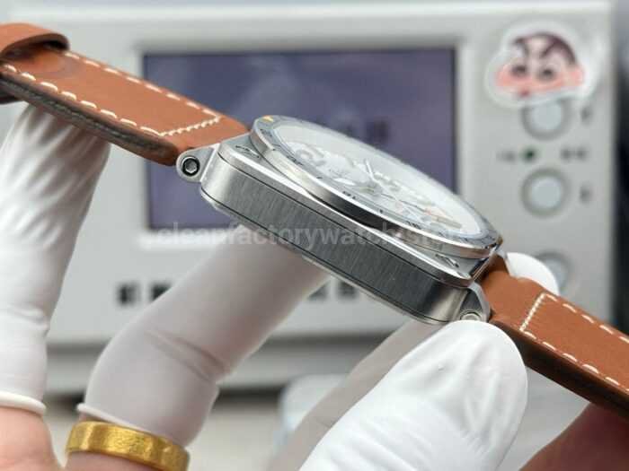 BRF Factory Bell & Ross BR 03-93 GMT 42mm Steel Leather Strap White Dial - Image 5