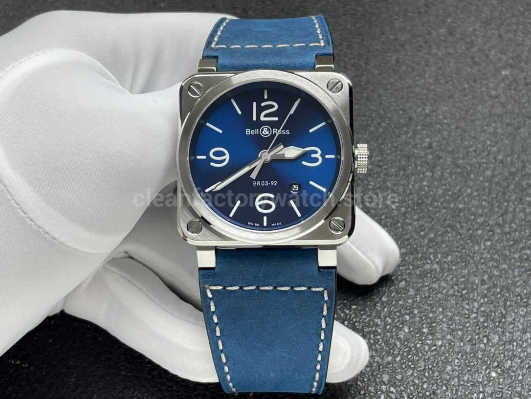 BRF Factory Bell & Ross BR 03 BR0392 BLU STSCA 42mm Steel Leather Strap Blue Dial (8) BRF Factory Bell & Ross BR 03 BR0392-BLU-STSCA 42mm Steel Leather Strap Blue Dial - Image 1