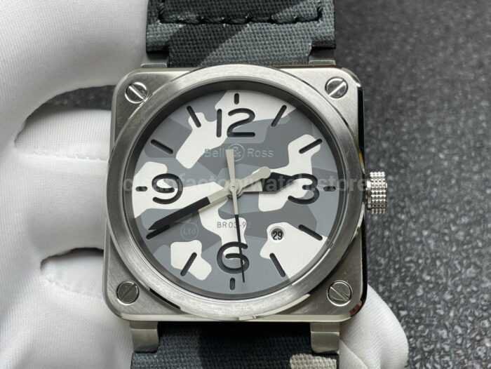 BRF Factory Bell & Ross BRS-CK-ST-SCA 42mm Steel Canvas Strap Green Dial - Image 4