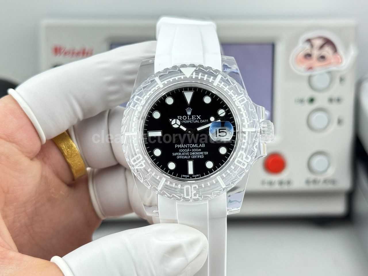 ER Factory Rolex Submariner Phantom Lab 116610 40mm Frosted polycarbonate PMMA Black Dial