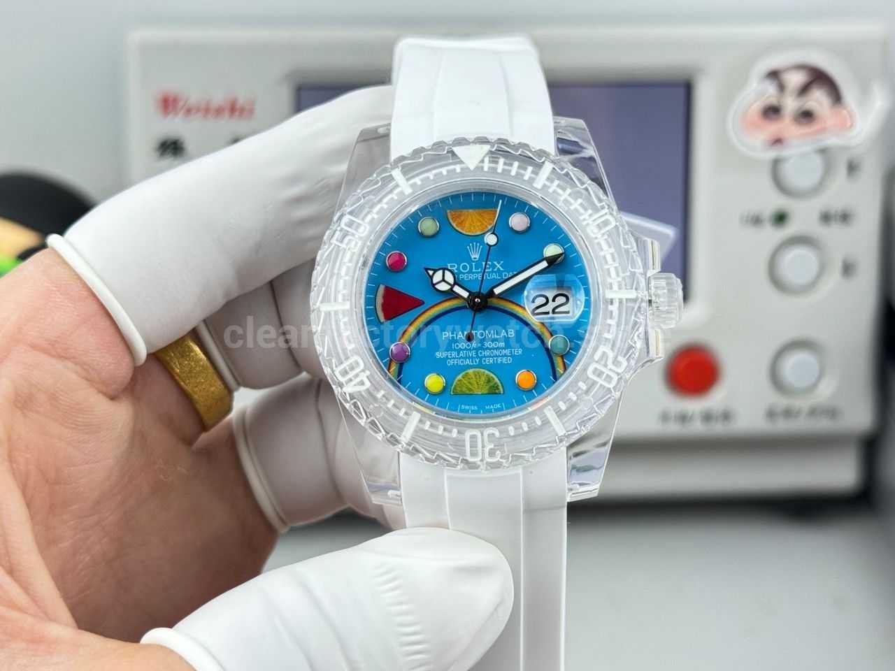 ER Factory Rolex Submariner Phantom Lab 116610 40mm Frosted Polycarbonate PMMA Fruit Blue Dial (5) ER Factory Rolex Submariner Phantom Lab 116610 40mm Frosted polycarbonate PMMA Fruit Blue Dial - Image 1