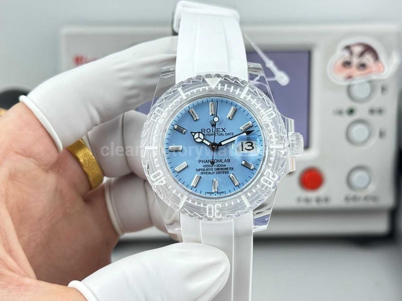 ER Factory Rolex Submariner Phantom Lab 116610 40mm Frosted Polycarbonate PMMA Ice Blue Dial (6) ER Factory Rolex Submariner Phantom Lab 116610 40mm Frosted polycarbonate PMMA Ice Blue Dial - Image 1