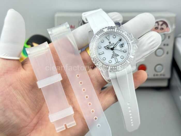 ER Factory Rolex Submariner Phantom Lab 116610 40mm Frosted polycarbonate PMMA White Dial - Image 9