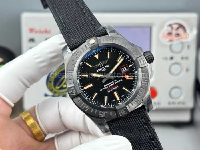 GF Factory Breitling Avenger Blackbird V17311101B1W1 44mm Titanium Military Canvas Strap Black Dial - Image 4