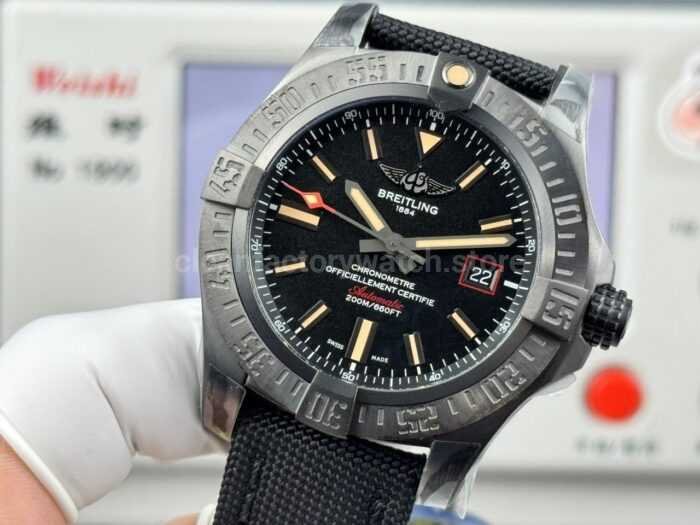 GF Factory Breitling Avenger Blackbird V17311101B1W1 44mm Titanium Military Canvas Strap Black Dial - Image 3