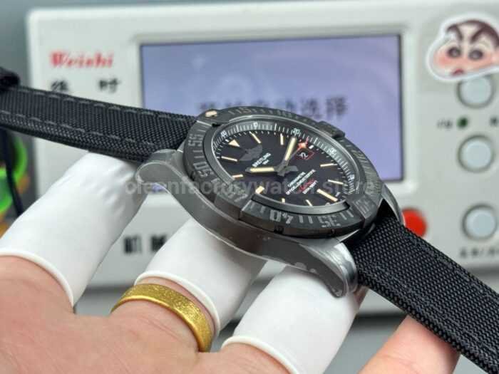 GF Factory Breitling Avenger Blackbird V17311101B1W1 44mm Titanium Military Canvas Strap Black Dial - Image 6