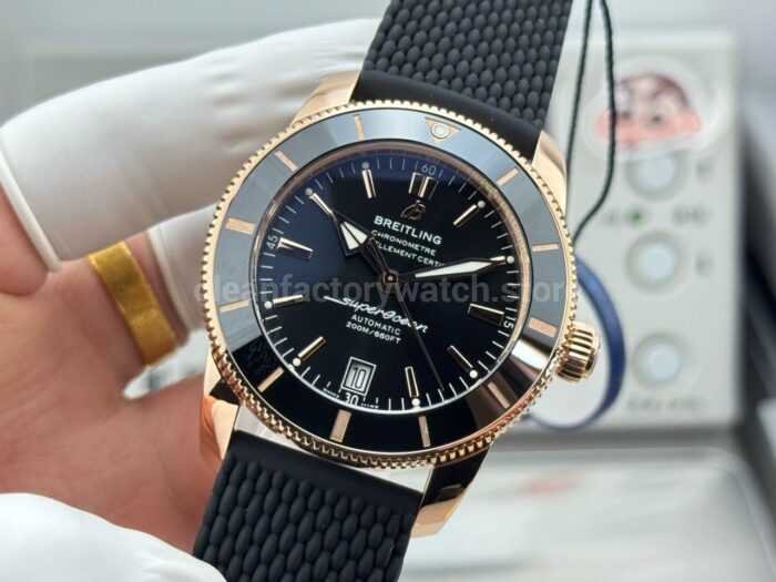 GF Factory Breitling Superocean Heritage B20 RB2010121B1S1 42mm Rose Gold Rubber Strap Black Dial - Image 5